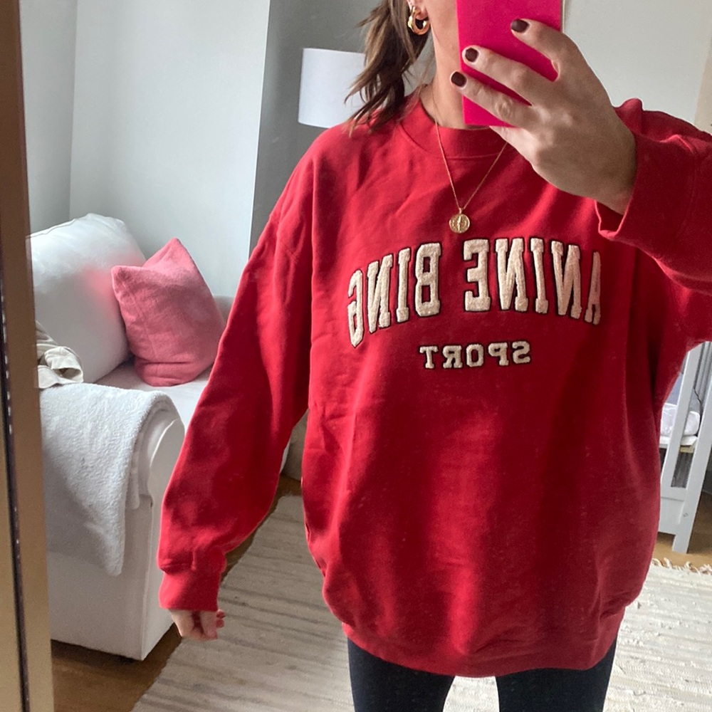 Anine Bing Sport Red sweatshirt - worn once! Small